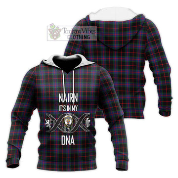 Nairn Tartan Knitted Hoodie with Family Crest DNA In Me Style Unisex Knitted Pullover Hoodie - Tartan Vibes Clothing