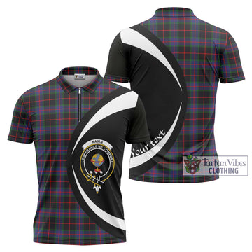 Nairn Tartan Zipper Polo Shirt with Family Crest Circle Style Unisex - Tartan Vibes Clothing
