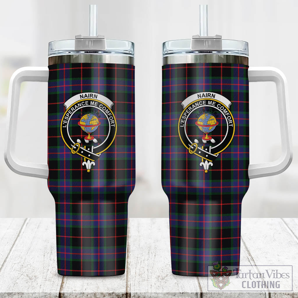 Nairn Tartan Tumbler with Handle with Family Crest One Size 40 OZ - Tartan Vibes Clothing