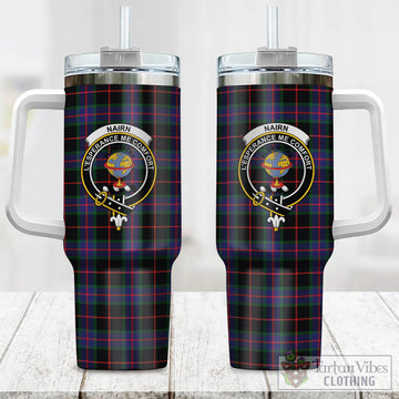 Nairn Tartan Tumbler with Handle with Family Crest One Size 40 OZ - Tartan Vibes Clothing
