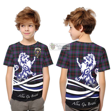 Nairn Tartan Kid T-Shirt with Alba Gu Brath Regal Lion Emblem Youth XL Size14 - Tartan Vibes Clothing