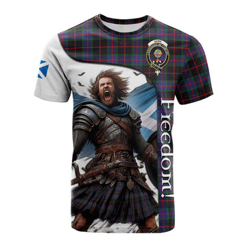 Tartan Vibes Clothing Nairn Crest Tartan Cotton T-shirt Inspired by the Freedom of Scottish Warrior