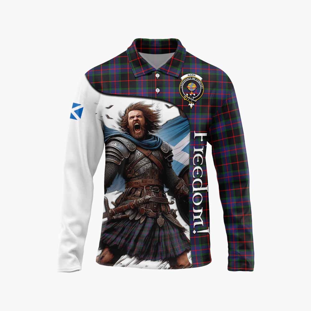 Tartan Vibes Clothing Nairn Crest Tartan Long Sleeve Polo Shirt Inspired by the Freedom of Scottish Warrior