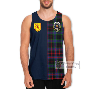Nairn Tartan Men's Tank Top Alba with Scottish Lion Royal Arm Half Style Men - Tartan Vibes Clothing