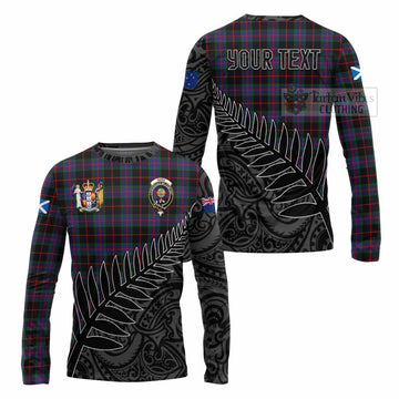Nairn Crest Tartan Long Sleeve T-Shirt with New Zealand Silver Fern Half Style Unisex - Tartan Vibes Clothing