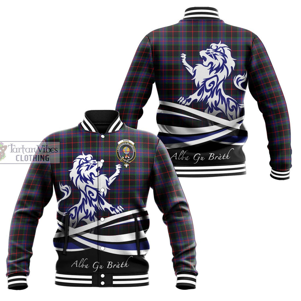 Nairn Tartan Baseball Jacket with Alba Gu Brath Regal Lion Emblem Unisex - Tartan Vibes Clothing