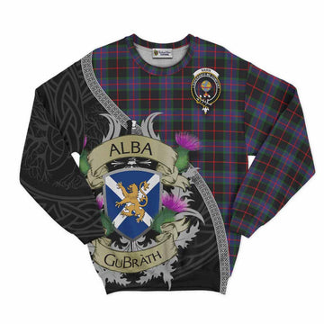 Nairn Tartan Family Crest Sweatshirt Lion Rampant Royal Thistle Shield Celtic Inspired Unisex - Tartan Vibes Clothing