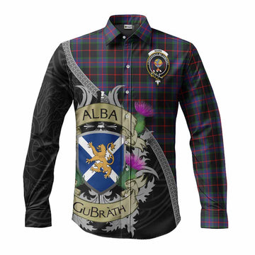 Nairn Tartan Family Crest Long Sleeve Button Shirt Lion Rampant Royal Thistle Shield Celtic Inspired Men's Shirt S - Tartan Vibes Clothing