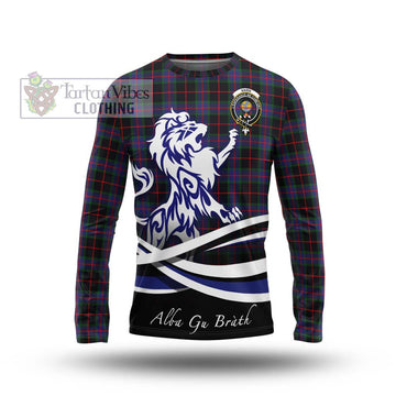 Nairn Tartan Long Sleeve T-Shirt with Alba Gu Brath Regal Lion Emblem Unisex - Tartan Vibes Clothing