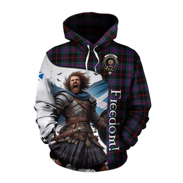 Tartan Vibes Clothing Nairn Crest Tartan Cotton Hoodie Inspired by the Freedom of Scottish Warrior