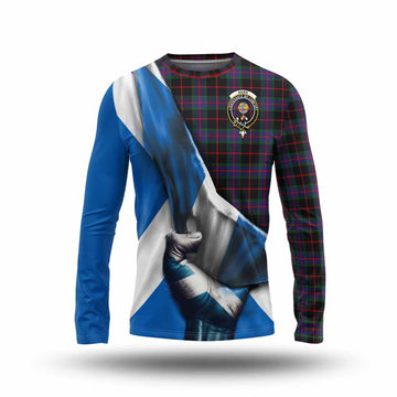 Nairn Tartan Long Sleeve T-Shirt with Family Crest Scotland Patriotic Style Unisex - Tartan Vibes Clothing