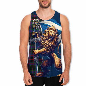 Nairn Tartan Family Crest Men's Tank Top with Scottish Majestic Lion Men - Tartan Vibes Clothing