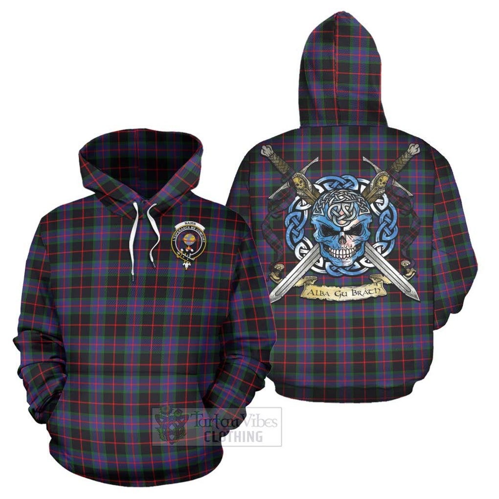 Nairn Tartan Hoodie with Family Crest Celtic Skull Style Zip Hoodie - Tartan Vibes Clothing
