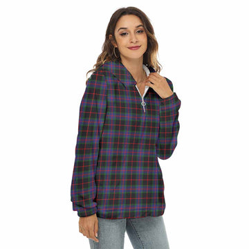Nairn Tartan Women's Borg Fleece Hoodie with Half Zip Female - Tartan Vibes Clothing