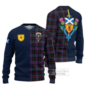Nairn Tartan Ugly Sweater Alba with Scottish Lion Royal Arm Half Style Unisex - Tartan Vibes Clothing
