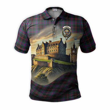 Tartan Vibes Clothing Nairn Tartan Family Crest Polo Shirt with Scottish Ancient Castle Stype