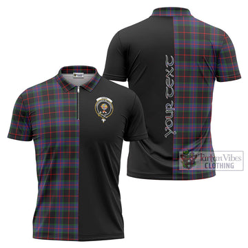 Nairn Tartan Zipper Polo Shirt with Family Crest and Half Of Me Style Unisex - Tartan Vibes Clothing