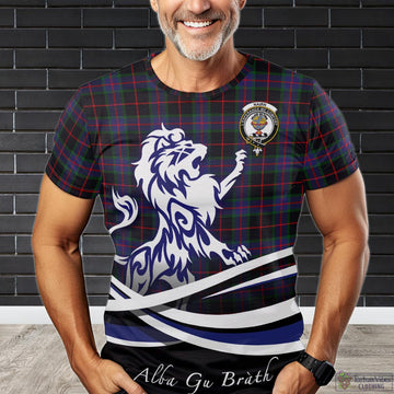 Nairn Tartan T-Shirt with Alba Gu Brath Regal Lion Emblem Kid's Shirt - Tartan Vibes Clothing