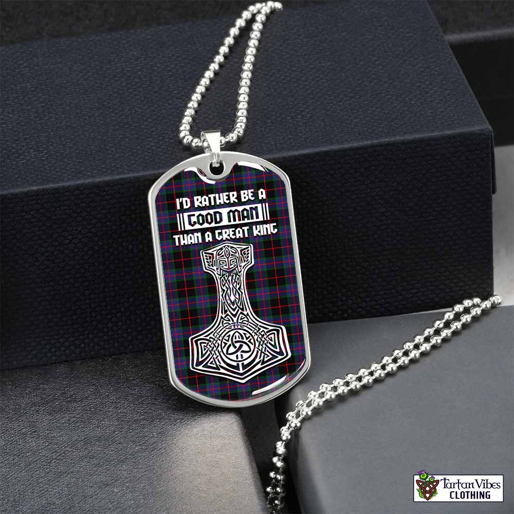 Nairn Tartan Dog Tag Necklace Viking Mjolnir Style Silver No - Tartan Vibes Clothing