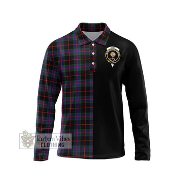 Nairn Tartan Long Sleeve Polo Shirt with Family Crest and Half Of Me Style Unisex - Tartan Vibes Clothing