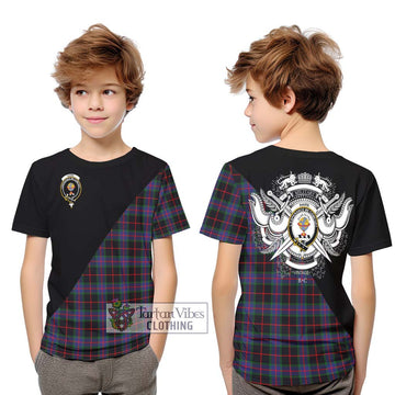 Nairn Tartan Kid T-Shirt with Family Crest and Military Logo Style Youth XL Size14 - Tartan Vibes Clothing