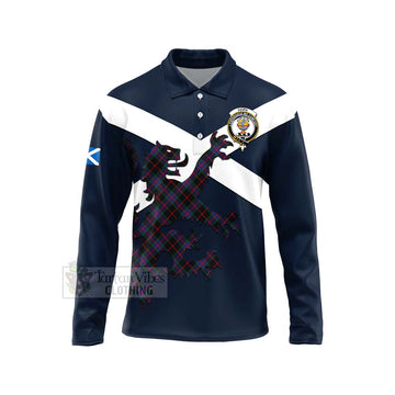 Nairn Tartan Lion Rampant Long Sleeve Polo Shirt Proudly Display Your Heritage with Alba Gu Brath and Clan Name Unisex - Tartan Vibes Clothing