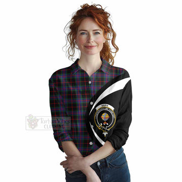 Nairn Tartan Women's Casual Shirt with Family Crest Circle Style Female - Tartan Vibes Clothing