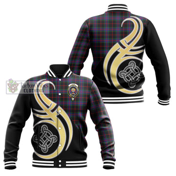 Nairn Tartan Baseball Jacket with Family Crest and Celtic Symbol Style Unisex - Tartan Vibes Clothing