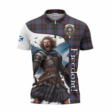 Tartan Vibes Clothing Nairn Crest Tartan Zipper Polo Shirt Inspired by the Freedom of Scottish Warrior