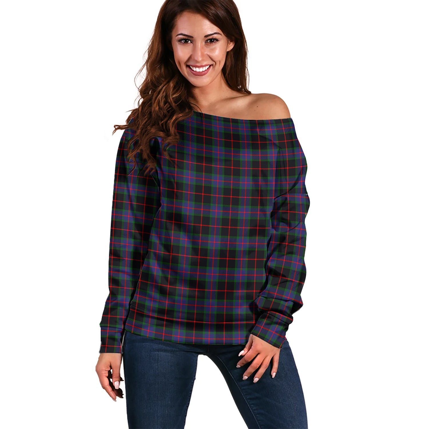 Nairn Tartan Off Shoulder Women Sweater Women - Tartan Vibes Clothing