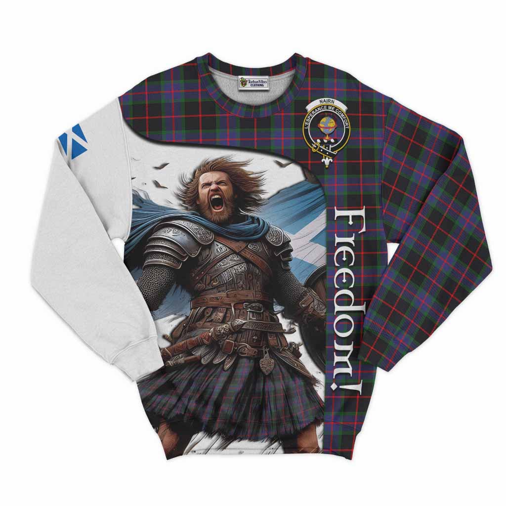 Tartan Vibes Clothing Nairn Crest Tartan Sweatshirt Inspired by the Freedom of Scottish Warrior