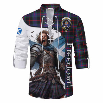 Tartan Vibes Clothing Nairn Crest Tartan Ghillie Kilt Shirt Inspired by the Freedom of Scottish Warrior