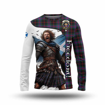 Tartan Vibes Clothing Nairn Crest Tartan Long Sleeve T-Shirt Inspired by the Freedom of Scottish Warrior