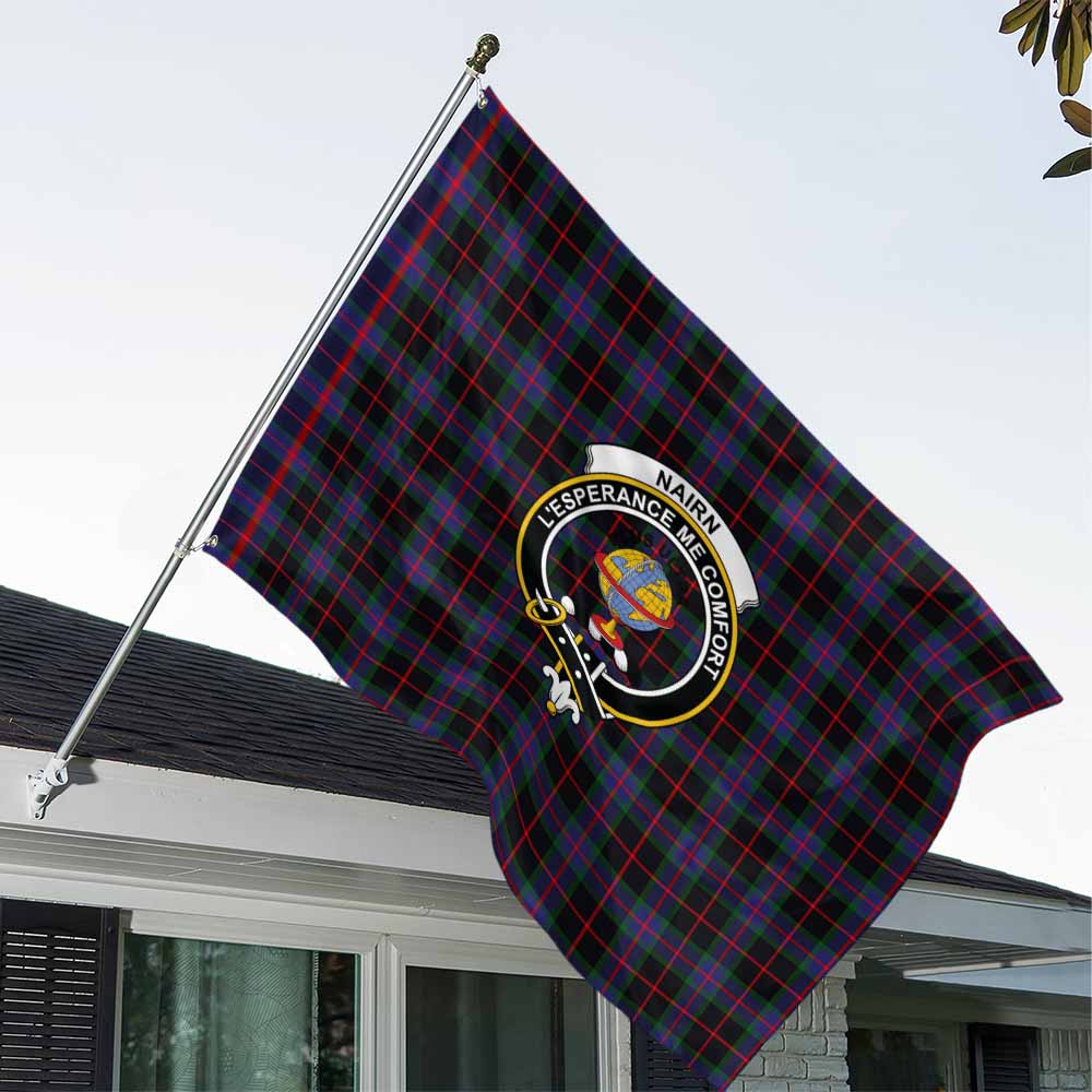 Tartan Vibes Clothing Nairn Tartan House Flag with Family Crest