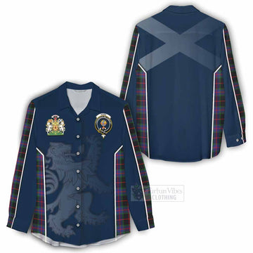 Nairn Tartan Women's Casual Shirt with Family Crest and Lion Rampant Vibes Sport Style - Tartan Vibes Clothing