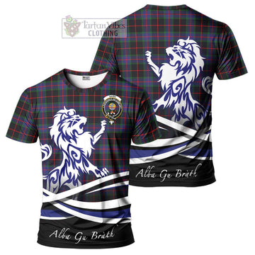 Nairn Tartan Cotton T-shirt with Alba Gu Brath Regal Lion Emblem
