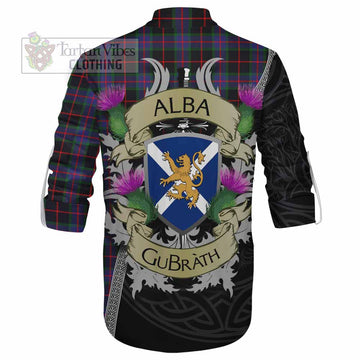 Nairn Tartan Family Crest Ghillie Kilt Shirt Lion Rampant Royal Thistle Shield Celtic Inspired - Tartan Vibes Clothing