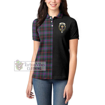 Nairn Tartan Women's Polo Shirt with Family Crest and Half Of Me Style - Tartan Vibes Clothing
