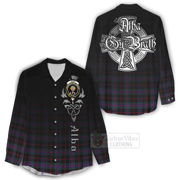 Nairn Tartan Women's Casual Shirt Featuring Alba Gu Brath Family Crest Celtic Inspired - Tartan Vibes Clothing