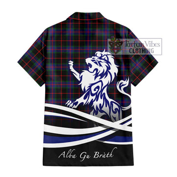 Nairn Tartan Hawaiian Shirt with Alba Gu Brath Regal Lion Emblem - Tartan Vibes Clothing
