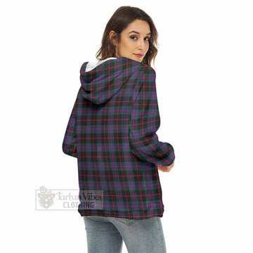 Nairn Tartan Women's Borg Fleece Hoodie with Half Zip - Tartan Vibes Clothing