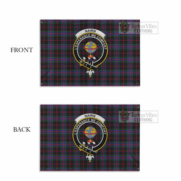Tartan Vibes Clothing Nairn Tartan House Flag with Family Crest