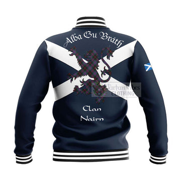 Nairn Tartan Lion Rampant Baseball Jacket Proudly Display Your Heritage with Alba Gu Brath and Clan Name - Tartan Vibes Clothing