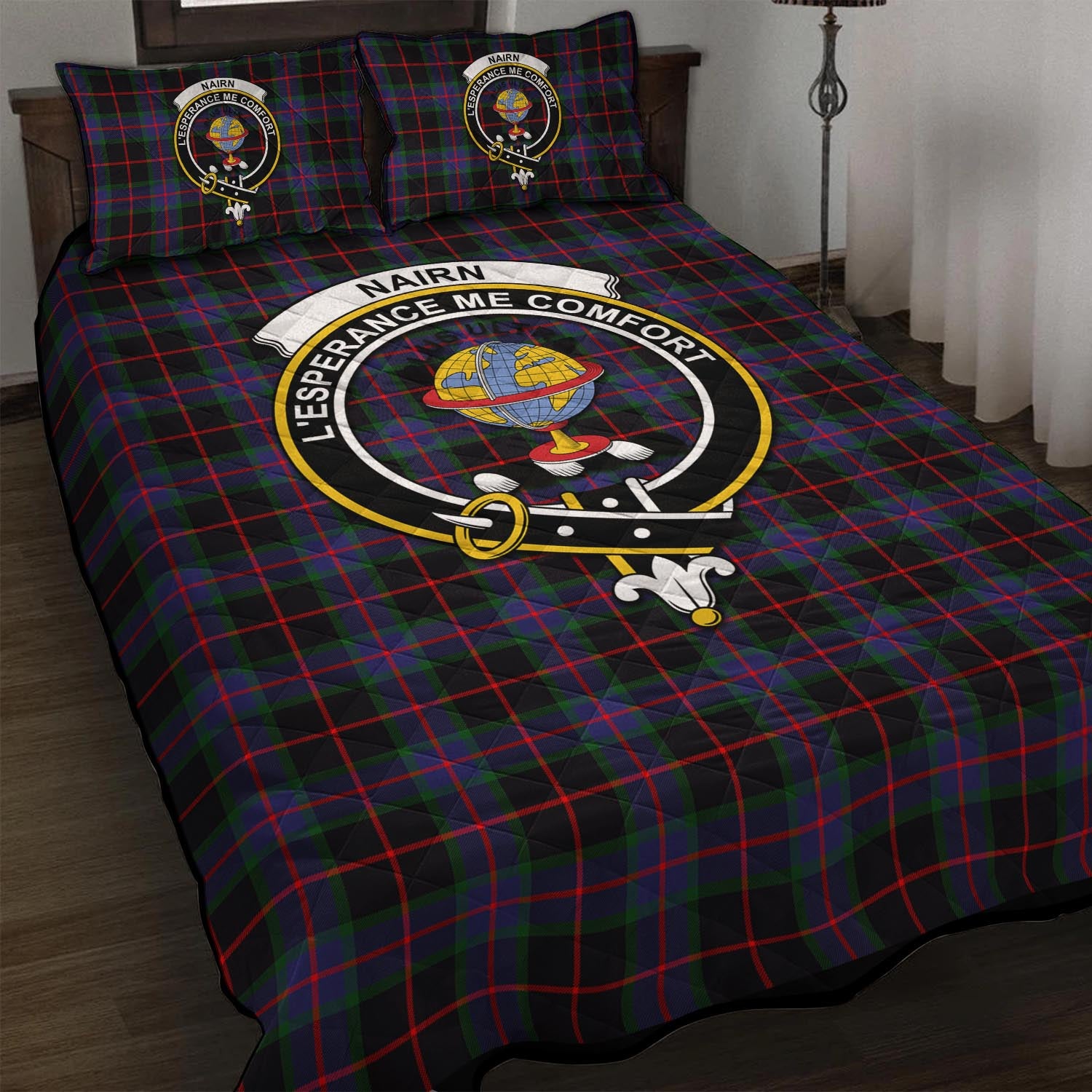 Nairn Tartan Quilt Bed Set with Family Crest - Tartan Vibes Clothing