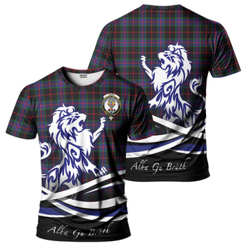 Nairn Tartan T-Shirt with Alba Gu Brath Regal Lion Emblem - Tartan Vibes Clothing
