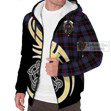 Nairn Tartan Sherpa Hoodie with Family Crest and Celtic Symbol Style - Tartan Vibes Clothing
