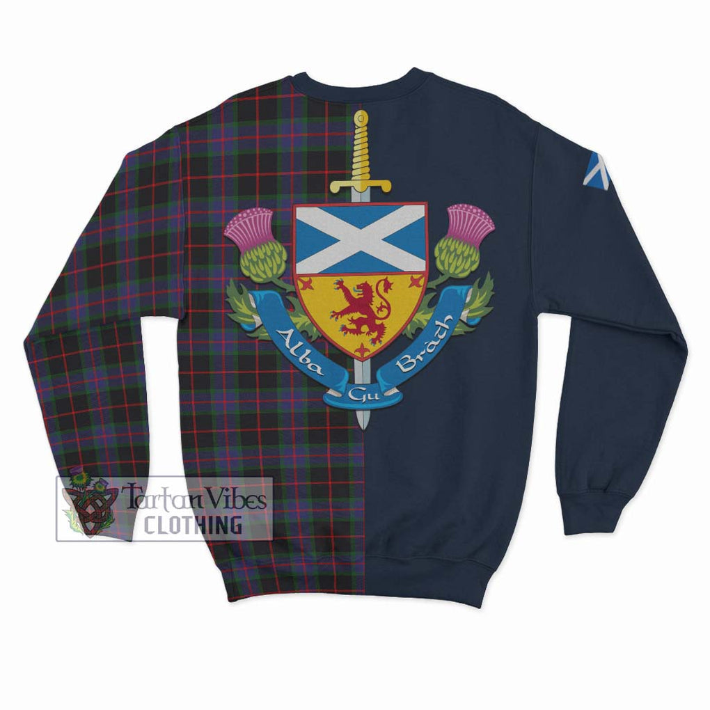 Nairn Tartan Sweatshirt Alba with Scottish Lion Royal Arm Half Style - Tartan Vibes Clothing