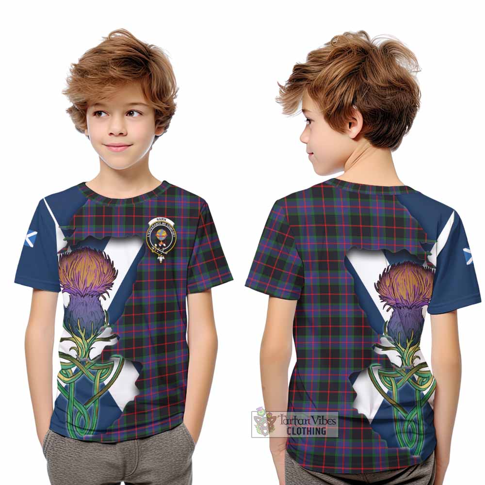 Nairn Tartan Family Crest Kid T-Shirt Scottish Thistle Celtic Inspired - Tartan Vibes Clothing