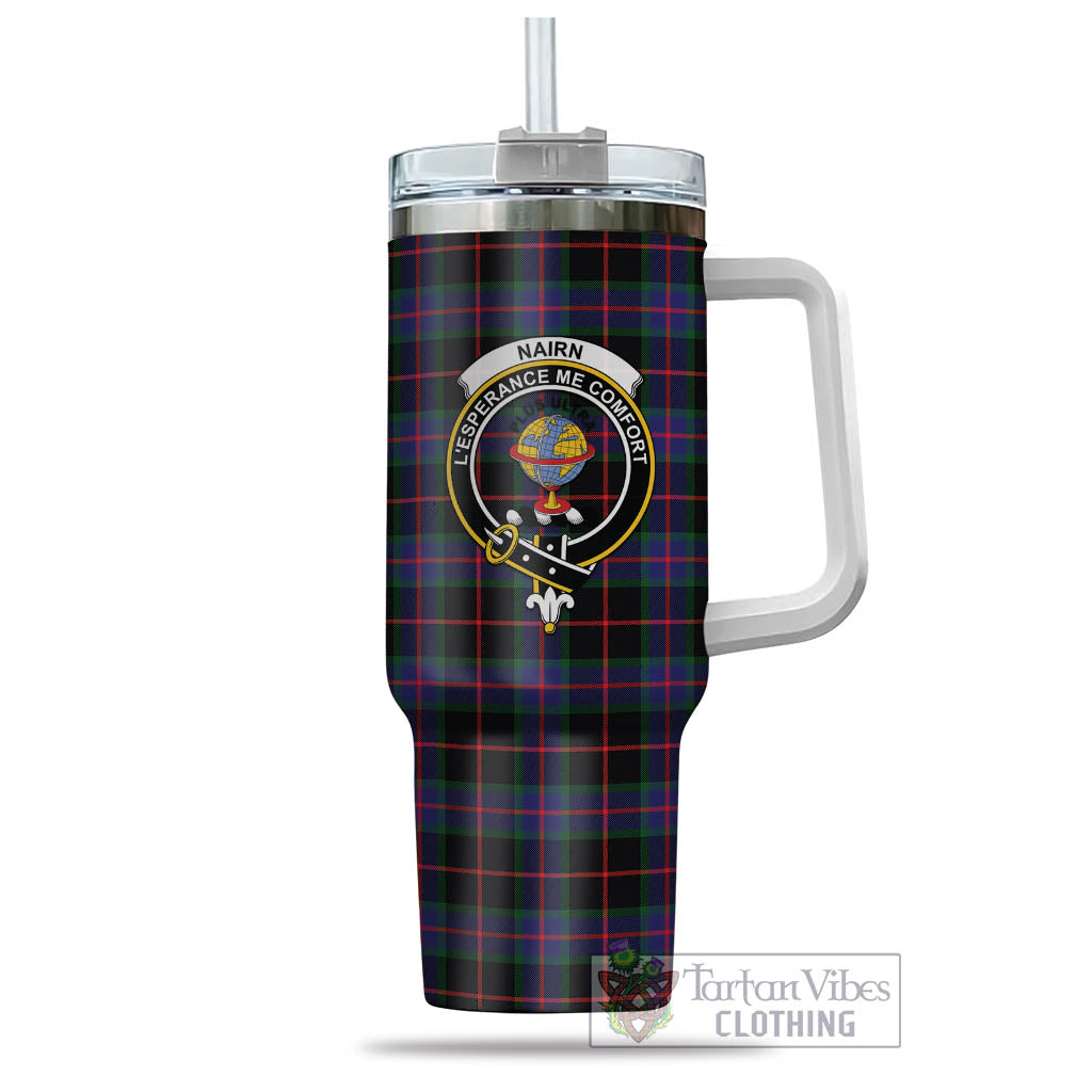 Nairn Tartan Tumbler with Handle with Family Crest - Tartan Vibes Clothing