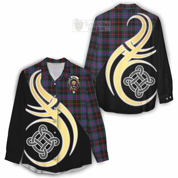 Nairn Tartan Women's Casual Shirt with Family Crest and Celtic Symbol Style - Tartan Vibes Clothing